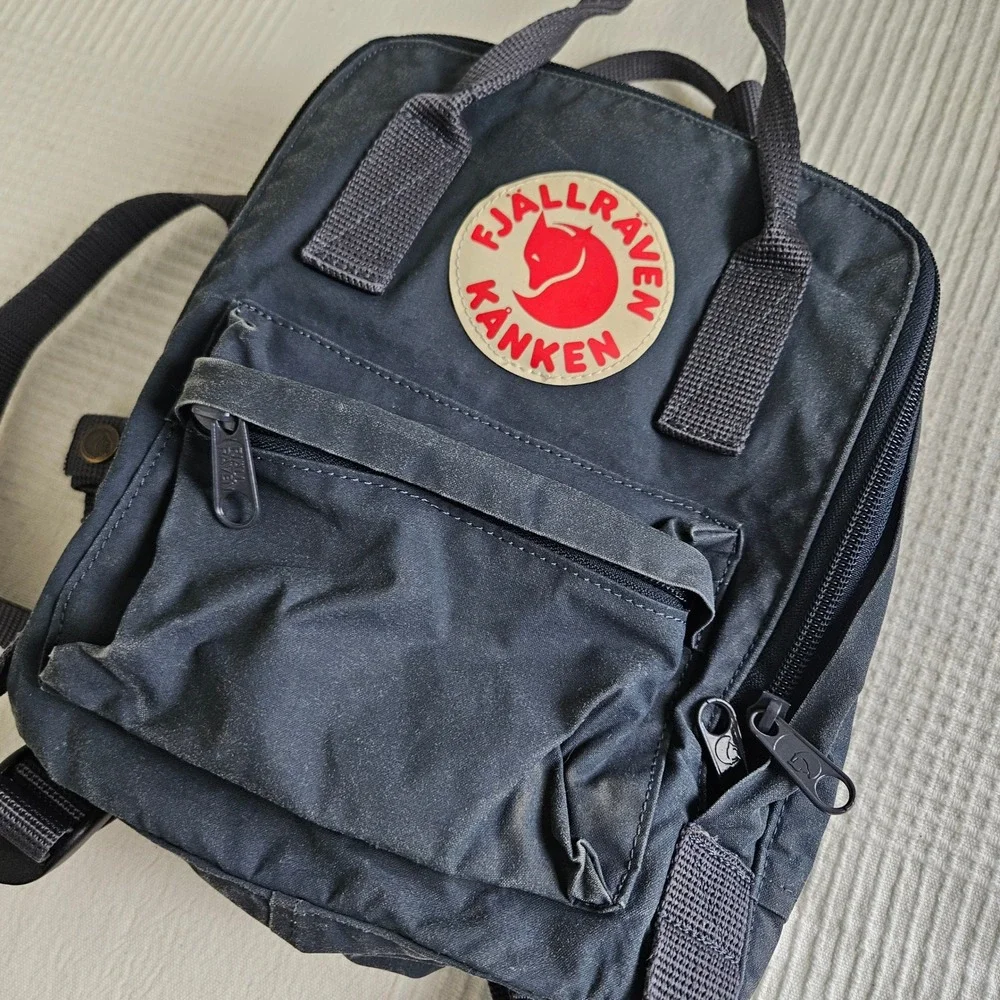 Fjallraven Kanken Mini Classic Backpack Blue Zip Around